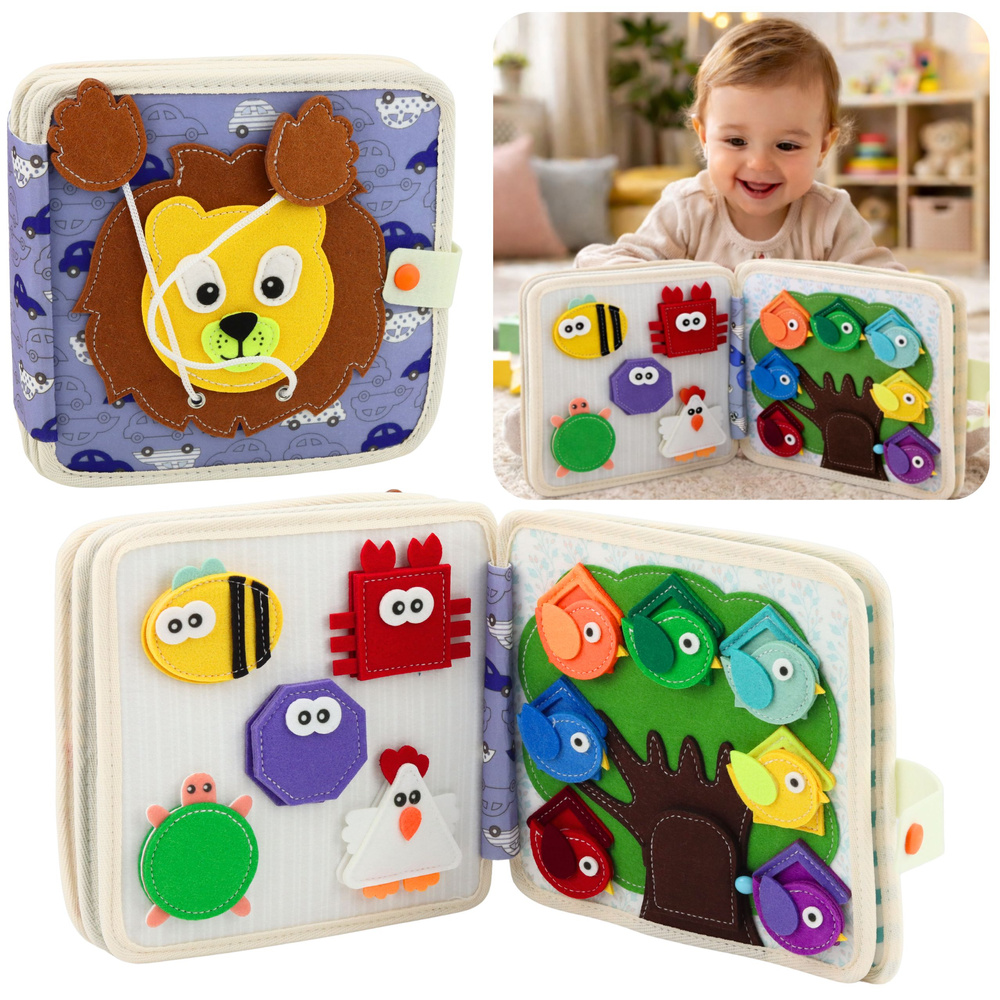 eng_pl_3D-Felt-Jungle-Lion-Sensory-Educational-Book-30595_1 Sensory grāmatiņa – Montessori izglītojošā rotaļlieta - Image 1