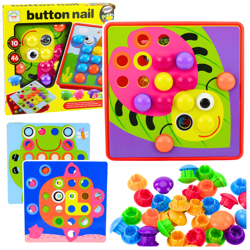 eng_pl_Button-Mosaic-Puzzle-Creative-Geometric-Puzzle-Mushrooms-46-pcs-31202_1 Bērnu mozaīkas puzle ar pogām – 46 detaļas - Image 1