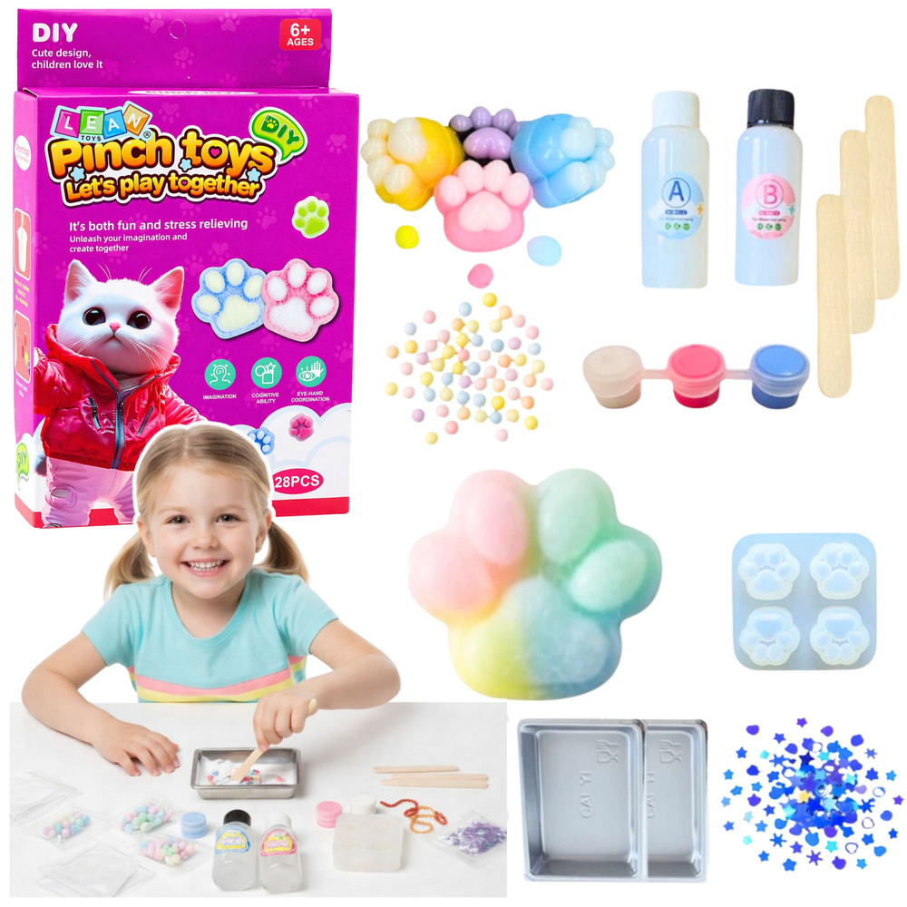 eng_pl_DIY-Creative-Kit-for-Creating-Squishies-Squishy-Cat-Paw-28-pcs-28669_1 DIY Squishy komplekts “Kaķa ķepiņa” – 28 detaļas - Image 1