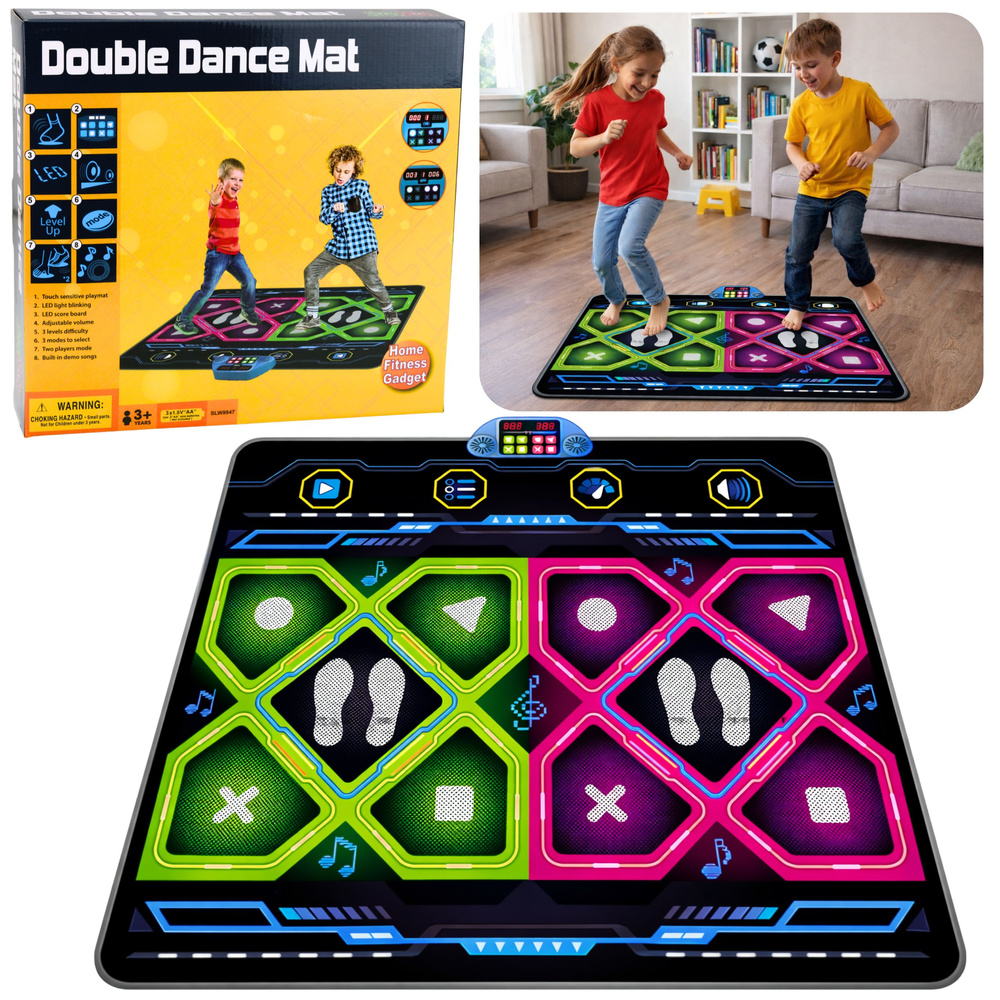eng_pl_Double-Electronic-LED-Dance-Mat-105-x-90-cm-30651_1 Dubultais LED deju paklājs bērniem 105 x 90 cm - Image 1