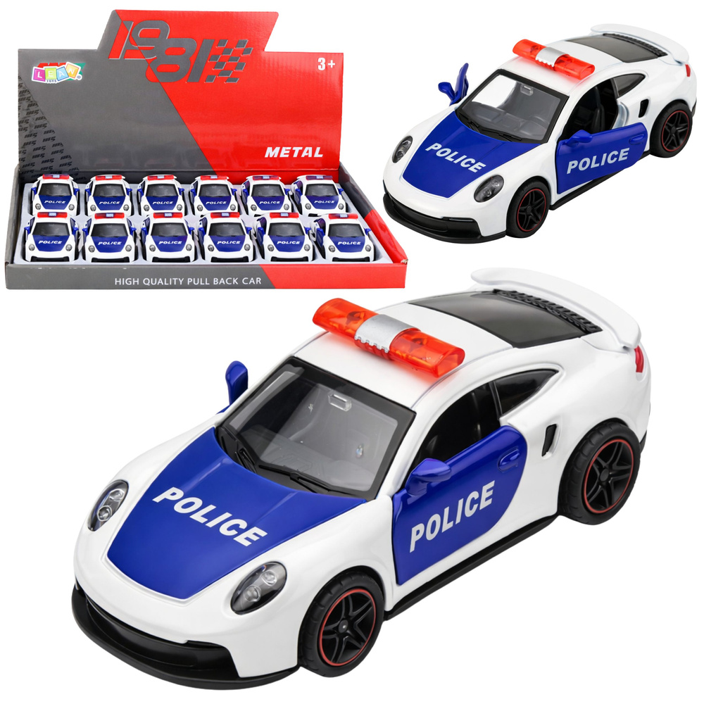 eng_pl_Sports-Car-Police-Car-With-Motorized-Metal-Pull-Back-White-1-43-28079_1 Metāla policijas sporta auto ar atveramām durvīm - Image 1