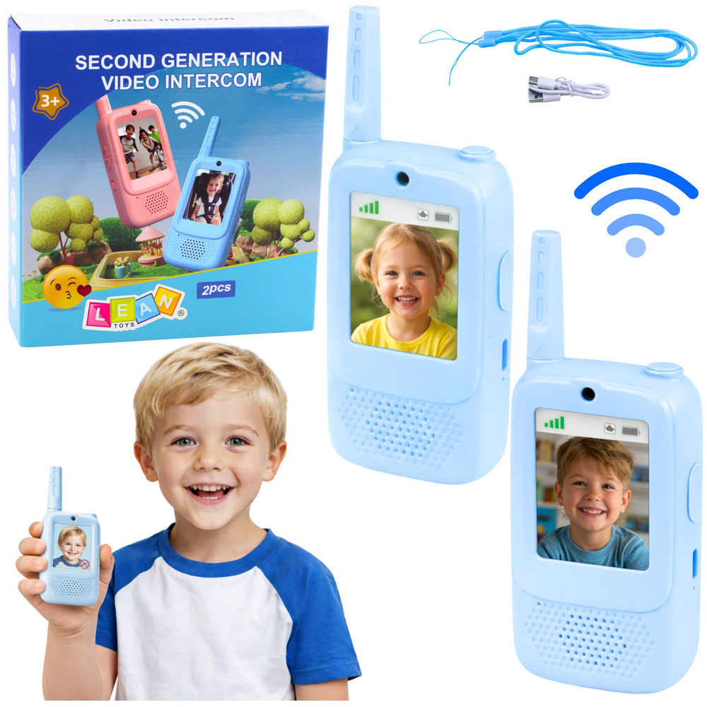 eng_pl_Walkie-Talkies-For-Kids-Video-Talk-Recording-Camera-Blue-30546_1 Bērnu video rācijas ar kameru un ziņojumiem - Image 1