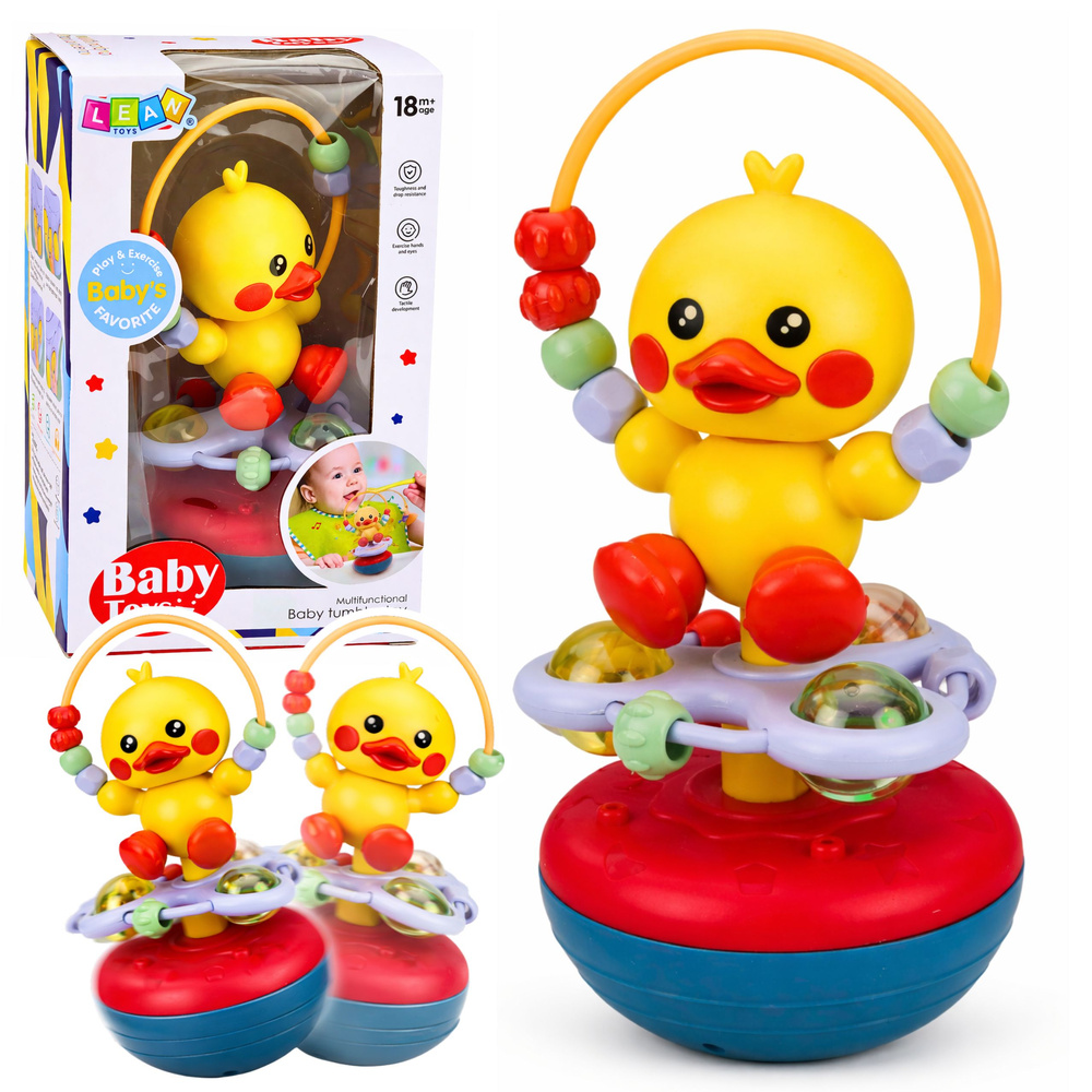 eng_pl_Wanka-Stand-Up-Duck-Educational-Interactive-Sounds-Rattle-Yellow-30824_1 Interaktīvā rotaļlieta “Pīlīte-Roly Poly” - Image 1
