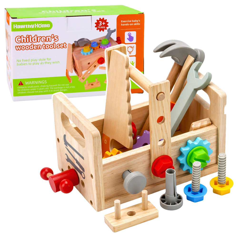 eng_pl_Wooden-Toolbox-Set-for-Children-with-Gears-and-Nuts-30949_1 Koka instrumentu kaste bērniem ar instrumentu komplektu - Image 1