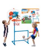 2in1 basketbola grozs un futbola vārti ar bumbu
