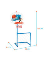 2in1 basketbola grozs un futbola vārti ar bumbu - Image 3