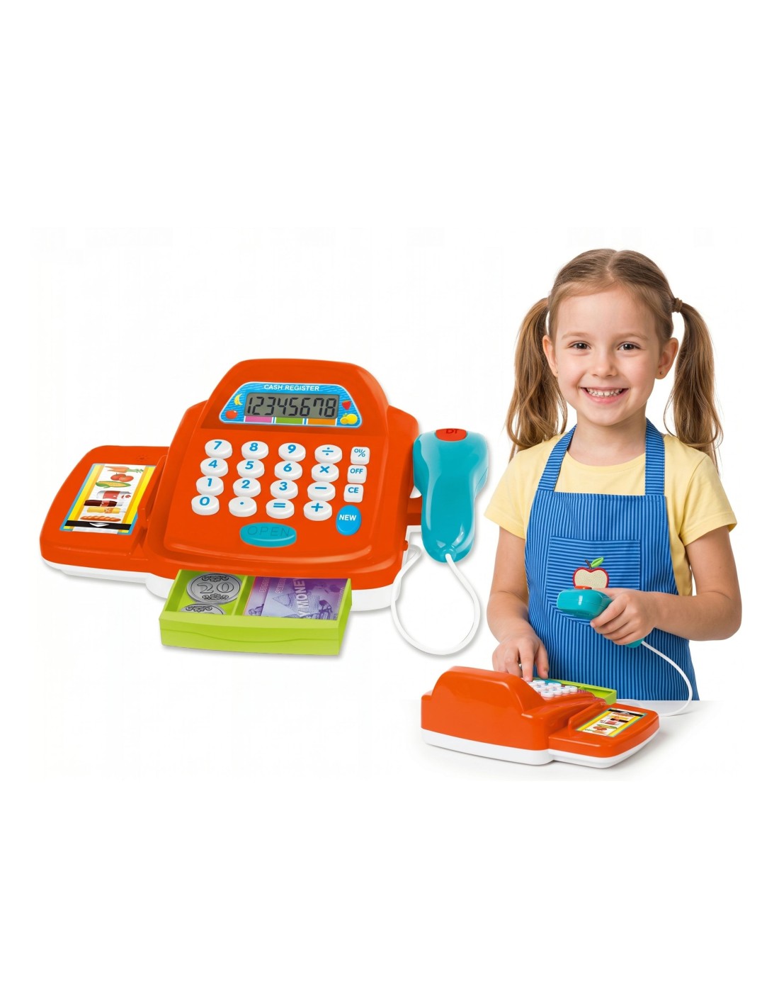 woopie-cash-register-with-calculator-and-accessories Bērnu kases aparāts ar kalkulatoru un piederumiem - Image 1