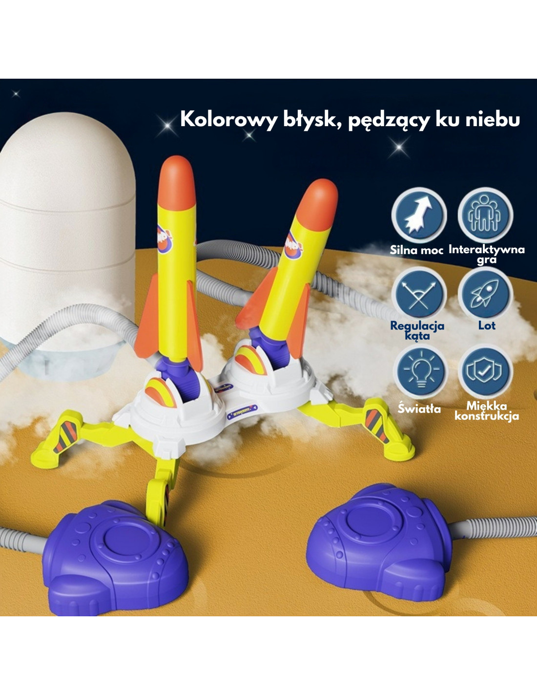 woopie-double-foam-rocket-launcher-6-pcs (2) Divkāršais putu raķešu palaišanas komplekts 6 gab. - Image 1