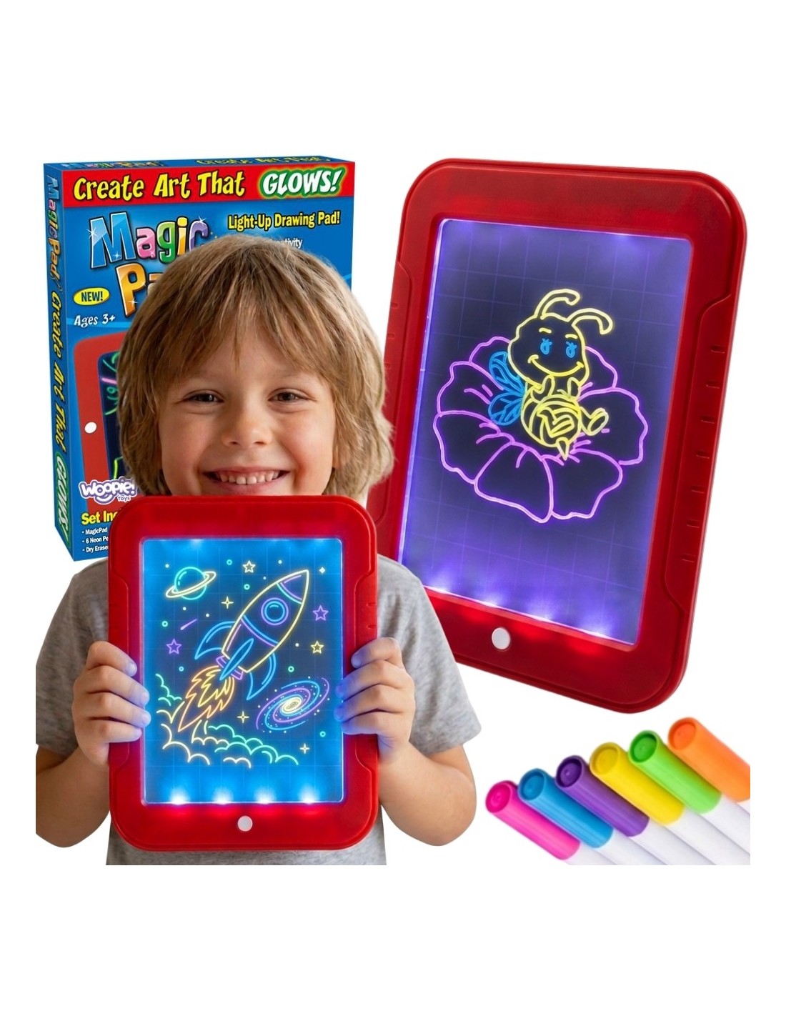 woopie-magic-graphics-drawing-tablet-neon-colors (4) Neona zīmēšanas planšete “Magic Graphics” ar LED apgaismojumu - Image 1