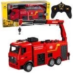 RC ugunsdzēsēju auto Huina 1362 ar celtni un ūdens lielgabalu