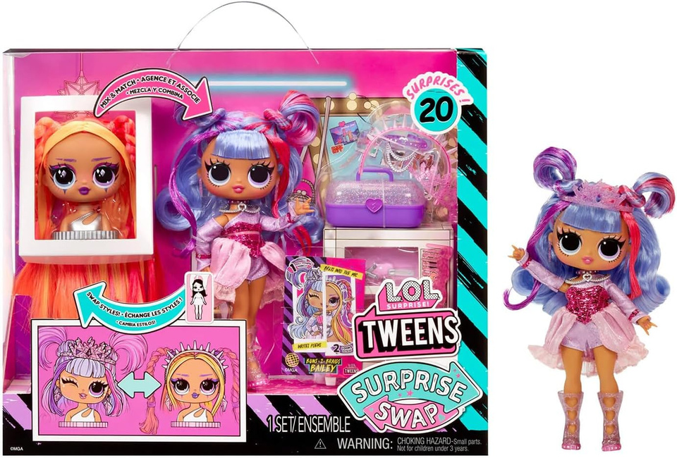 eng_pl_L-O-L-SURPRISE-17579-TWEENS-SWAP-BUNS-2-BRAIDS-BAILEY-32291_1 L.O.L. Surprise! Tweens Swap Buns-2-Braids Bailey lelle - Image 1