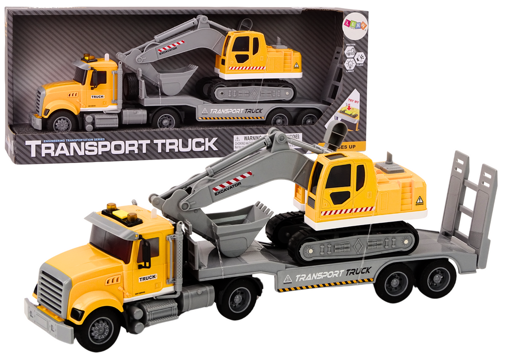 eng_pl_Lora-Truck-Crawler-Excavator-Lights-Sounds-Drive-Yellow-18717_1 Kravas auto ar kāpurķēžu ekskavatoru Lora – dzeltens - Image 1
