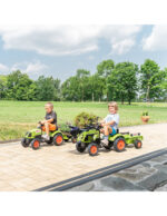 FALK Claas Arion 410 pedāļu traktors ar piekabi un frontālo kausu, zaļš - Image 2