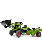 FALK Claas Arion 410 pedāļu traktors ar piekabi un frontālo kausu, zaļš - Image 3
