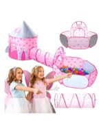 3-in-1 bērnu telts Princeses pils XXL ar tuneli un sauso baseinu
