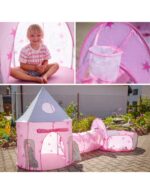 3-in-1 bērnu telts Princeses pils XXL ar tuneli un sauso baseinu - Image 3
