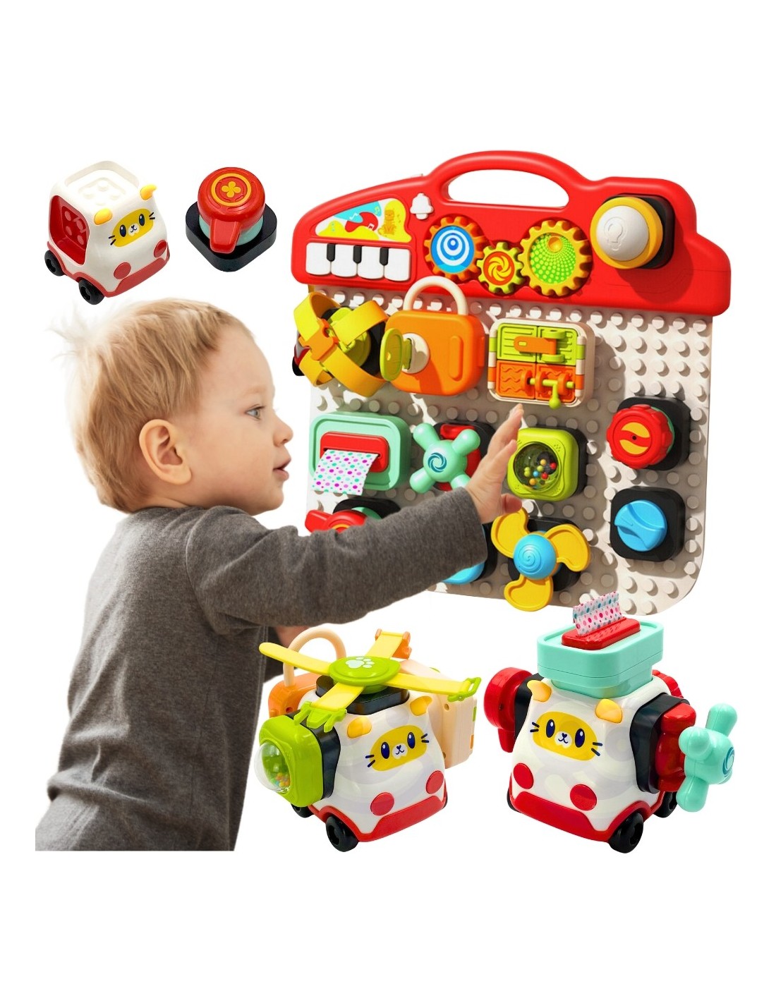 woopie-baby-montessori-manipulative-board-colorful-activity-panel Montessori aktivitāšu panelis bērniem – sensorā manipulatīvā tāfele - Image 1