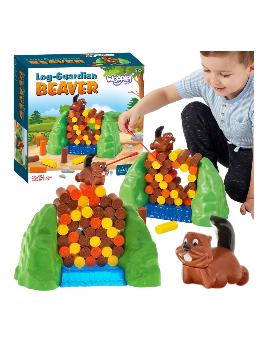 woopie-falling-beaver-dam-arcade-game Galda spēle "Krītošais bebru dambis" – jautra arkādes spēle ģimenei - Image 1
