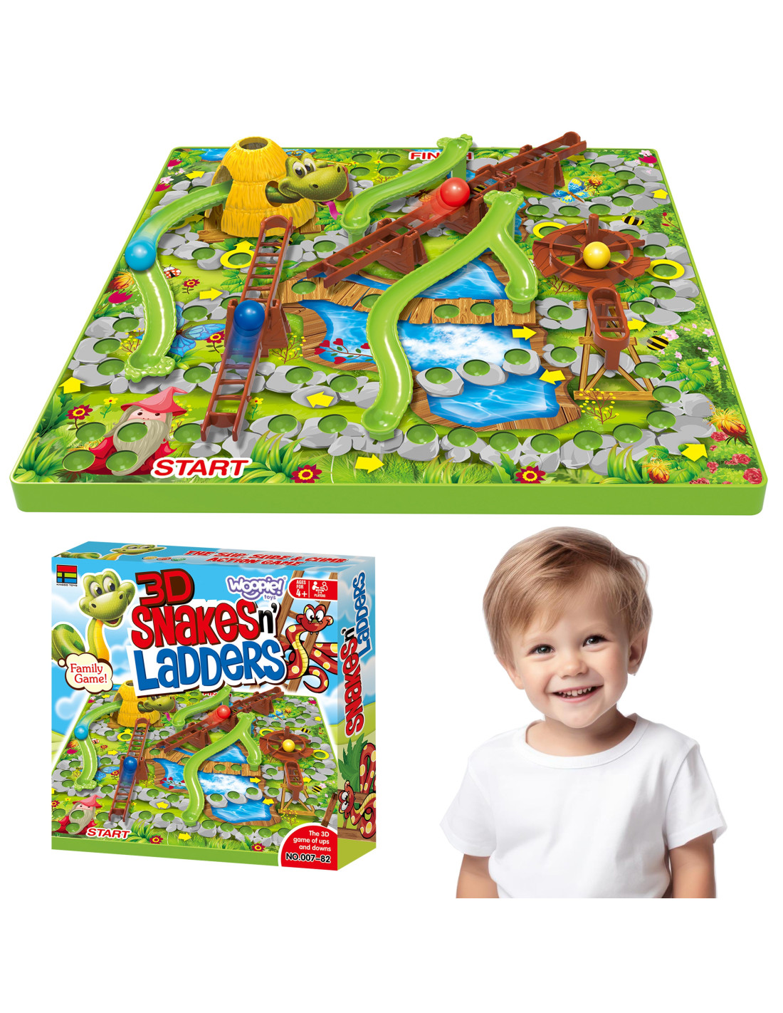 woopie-ladders-and-snakes-board-game-5 3D galda spēle Kāpnes un Čūskas (5+) - Image 1
