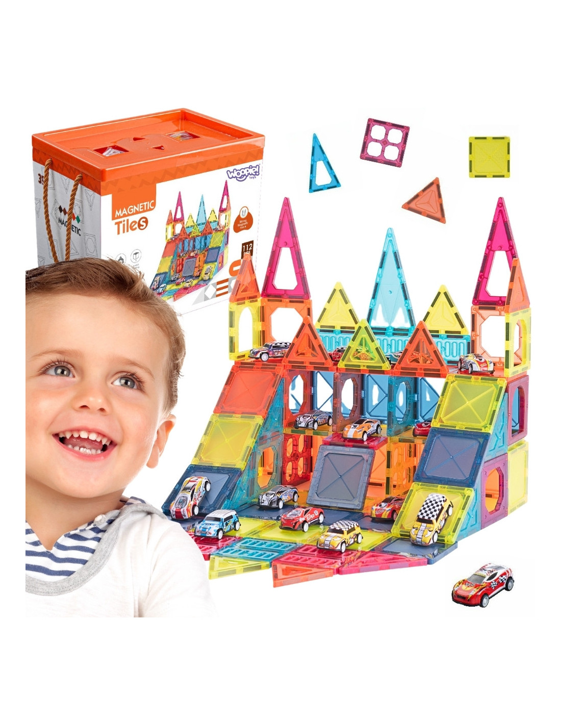 woopie-magnetic-building-blocks-75-cm-parking-112-pcs Magnētiskie būvēšanas klucīši – autostāvvieta 112 gab - Image 1