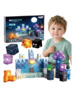 Magnētiskie būvēšanas kubi "Pixel Castle" – 64 detaļas