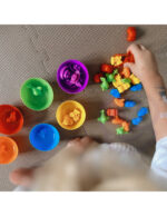 Montessori Krāsu Šķirošanas Spēle "Dinozauri" – 56 Detaļas - Image 3