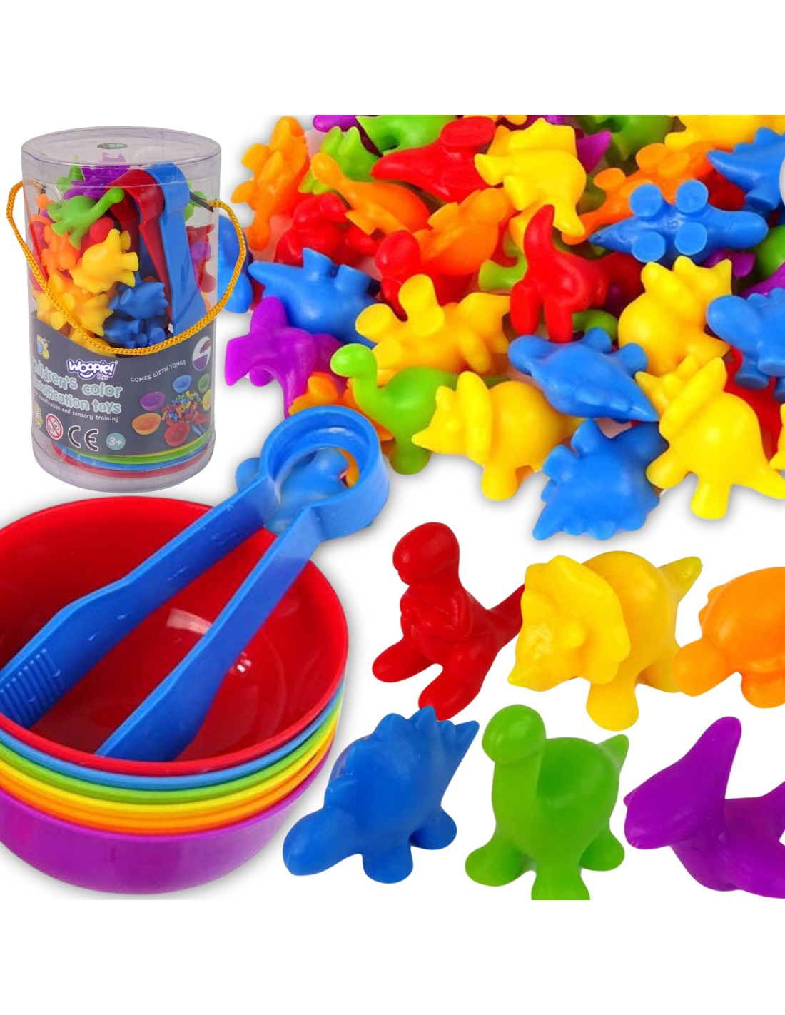 woopie-montessori-educational-game-color-sorter-dinosaurs-56-pcs.jpg Montessori Krāsu Šķirošanas Spēle "Dinozauri" – 56 Detaļas - Image 1