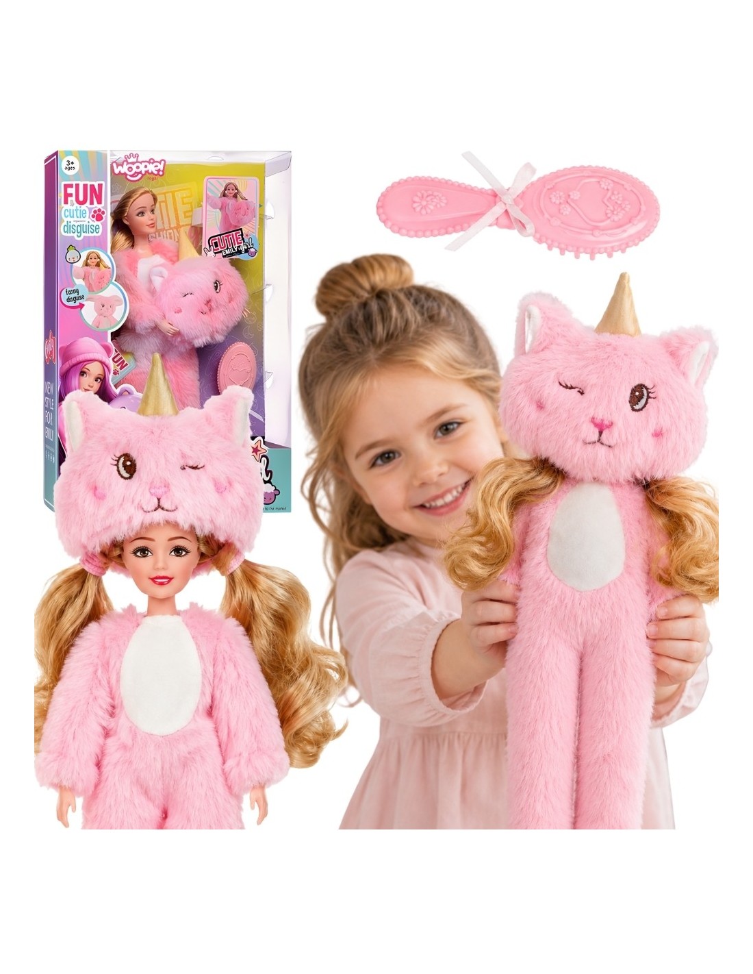 woopie-royal-emi-doll-in-pink-teddy-bear-costume Lelle Emi rozā lācīša kostīmā, 29 cm - Image 1